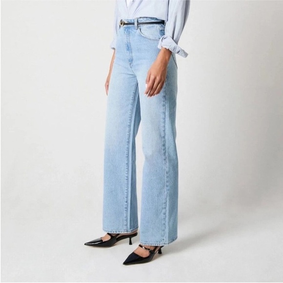 Rollas Heidi High Rise Loose Fit Wide Leg Straight Jeans Light Wash Womens Sz 30 - Picture 3 of 16